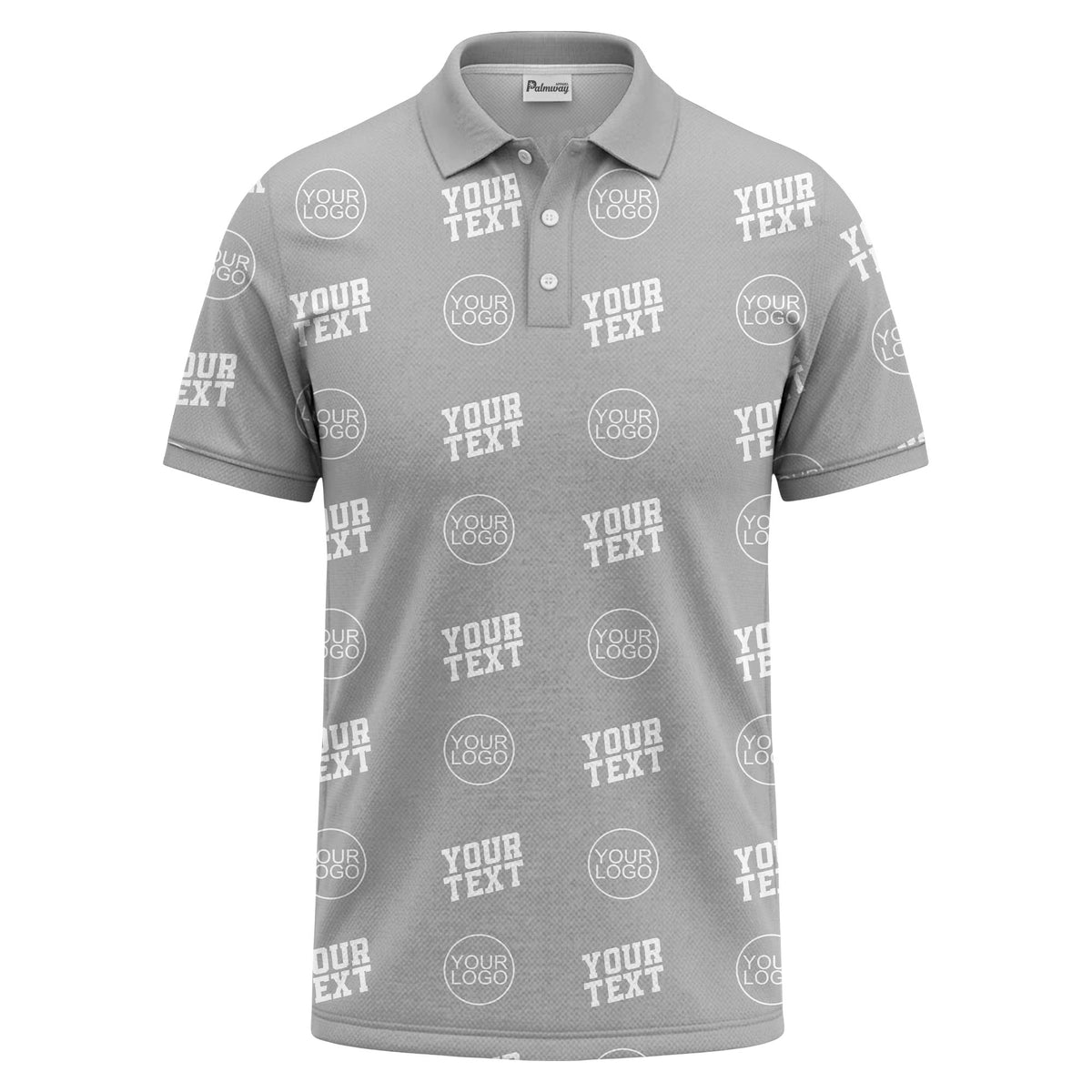 custom logo & text repeat pattern personalized polo shirt
