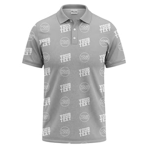 custom logo & text repeat pattern personalized polo shirt