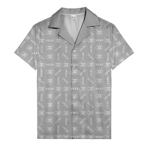 custom text & logo repeat pattern hawaiian shirt