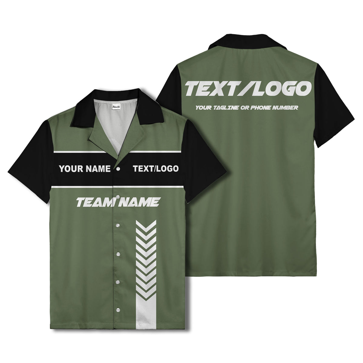 customizable chevron stripes white text graphic hawaiian shirt