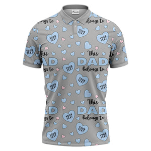 customizable hearts & text father's day all over print polo shirt for men