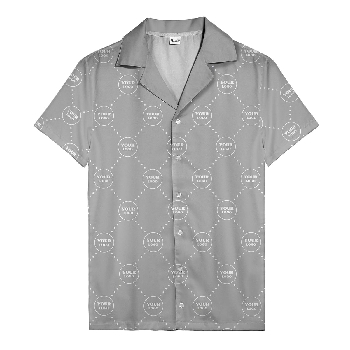 customizable logo circles and dotted lines monochrome hawaiian shirt