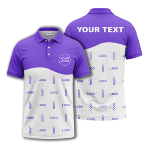 customizable monochrome logo repeat graphic polo shirt for professionals