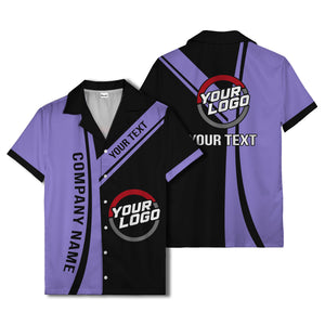 diagonal stripe custom logo company name hawaiian shirt for teams