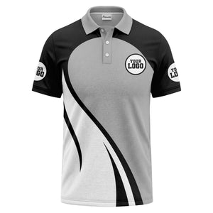 diagonal stripe custom logo modern graphic polo shirt