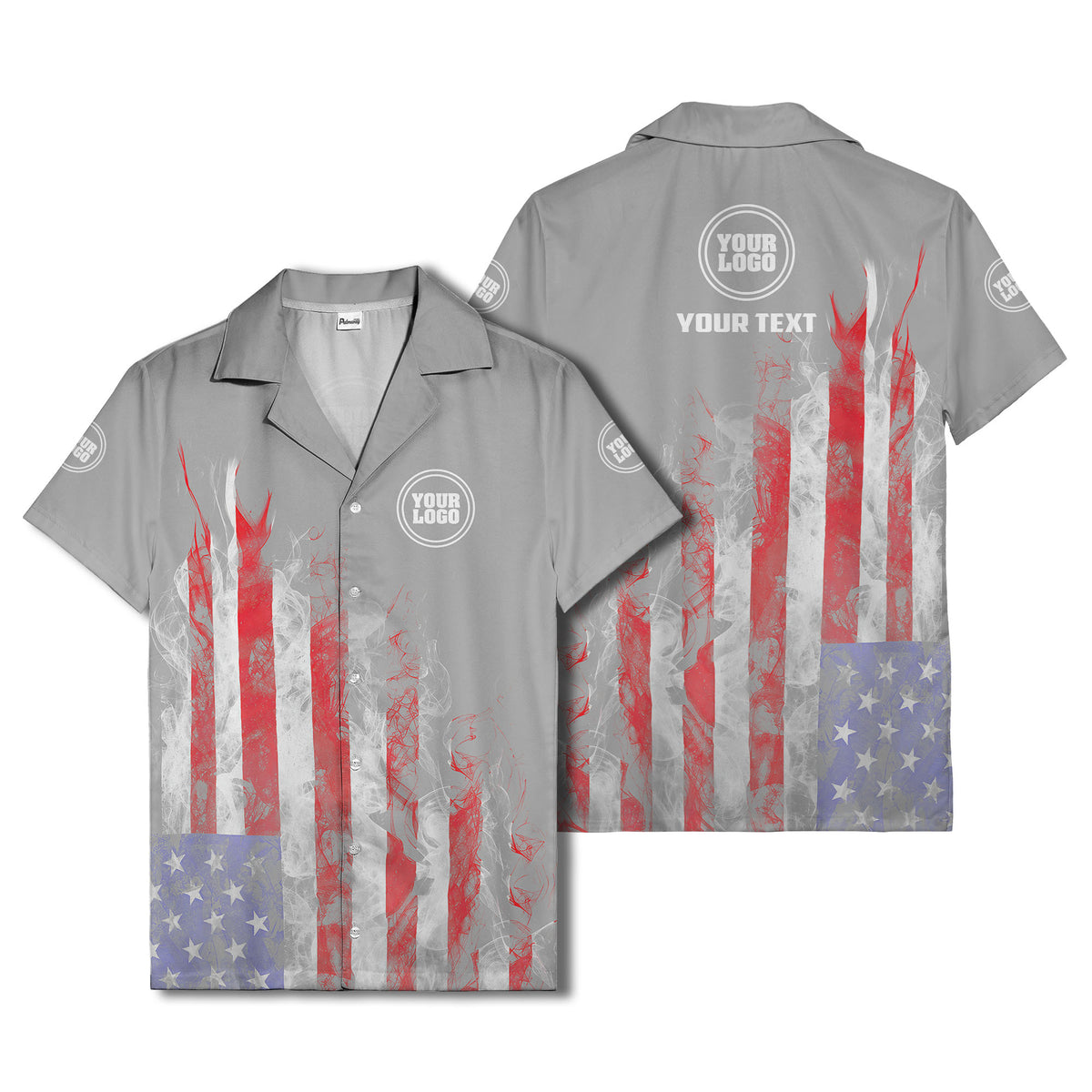fiery bald eagle & stars stripes hawaiian shirt for men