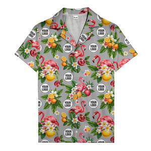 flamingo & pomegranate paradise hawaiian shirt for men