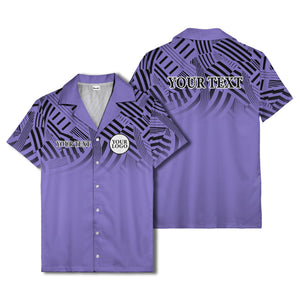 geometric waves & stripes abstract hawaiian shirt for men