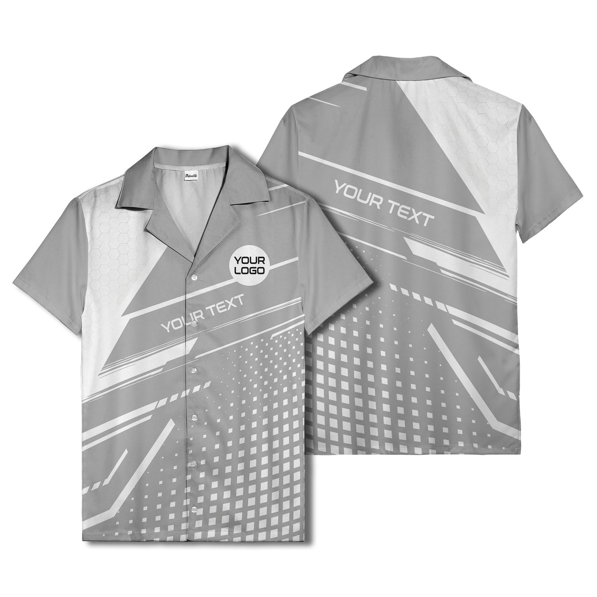 hexagon grid diagonal stripe geometric hawaiian shirt for men