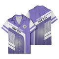 hexagon grid diagonal stripes modern geometric hawaiian shirt for men