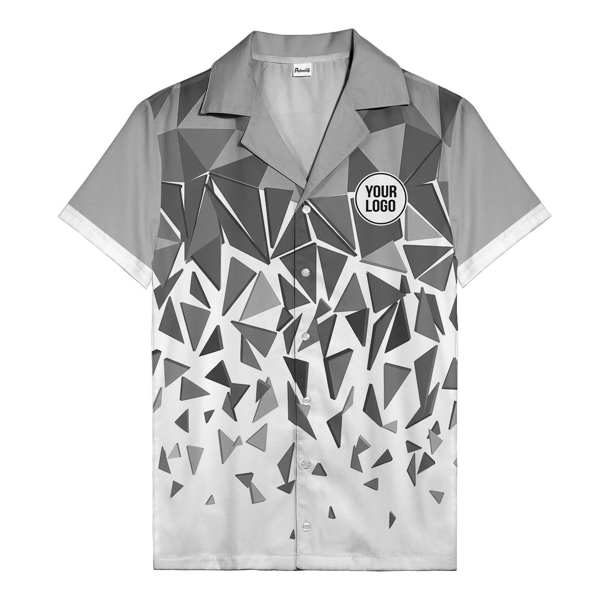 modern abstract triangular geometric hawaiian shirt for men