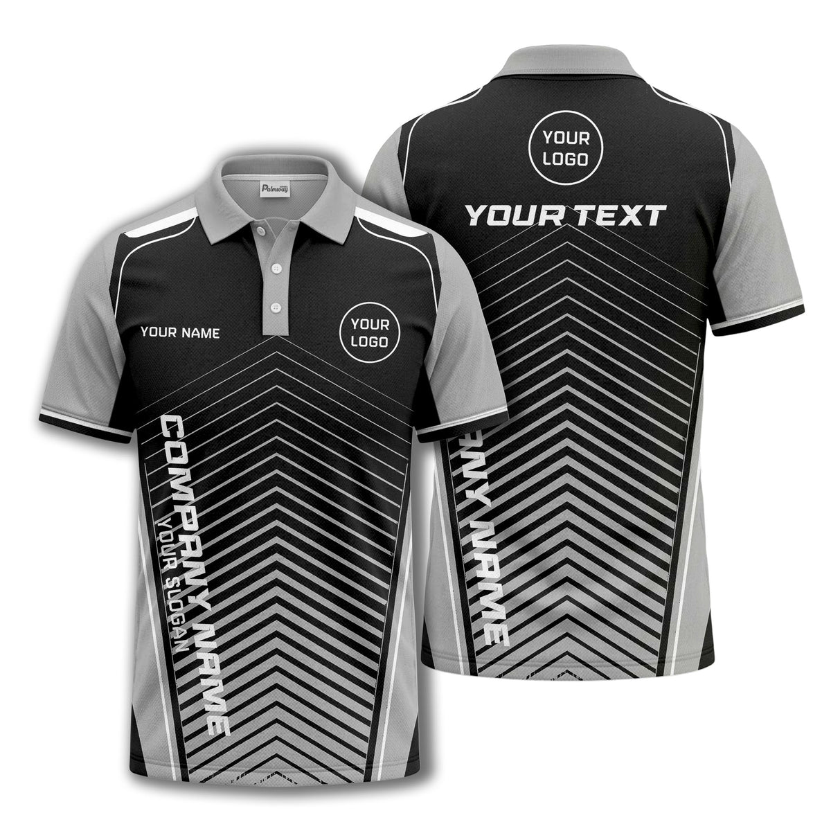 modern chevron stripes personalized logo corporate polo shirt