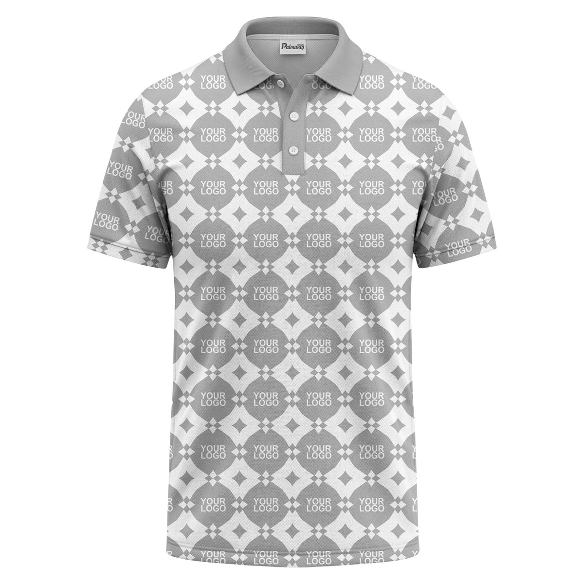monogrammed gold black diamond repeat luxury polo shirt