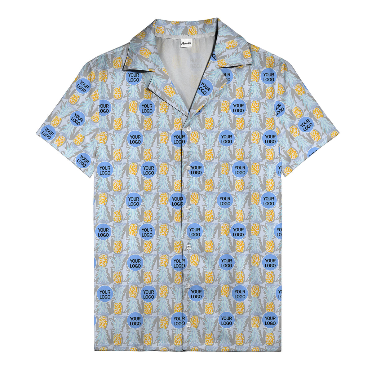 pineapple repeat & custom logo aloha hawaiian shirt
