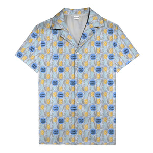 pineapple repeat & custom logo aloha hawaiian shirt