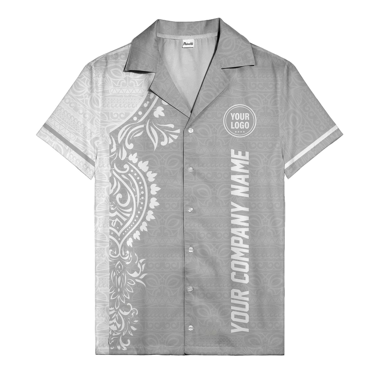 polynesian tribal tattoo motifs black white custom logo hawaiian shirt