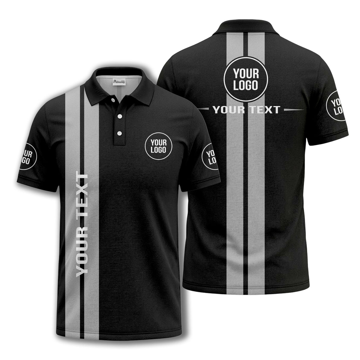 vertical stripe logo custom text polo shirt for modern professionals