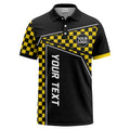 Custom Black & Yellow Checkerboard Polo Shirt – Personalized Golf, Team & Event Wear