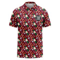 Custom Wine Bottle and Wine Cup Pattern Polo Shirt – Personalized Logo Party Shirt for Wine Bar & Wine Club Wear