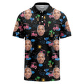 Custom Face Golf Paradise Polo Shirt – Personalized Photo Golf Polo for Men