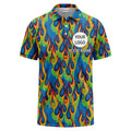 Custom Rainbow Flame Polo Shirt with Logo – Personalized Performance Team Polo