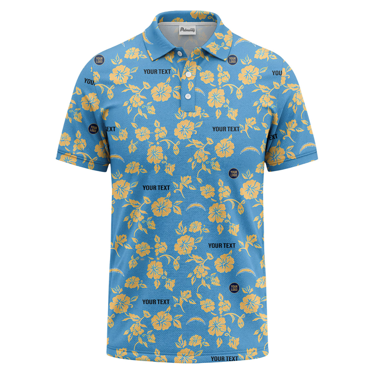 Custom Tropical Floral Golf Polo Shirt – Personalized Logo & Name, Hawaiian Flower Golf Team Apparel