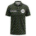 Custom Name & Logo Polo Shirt Team and Business Uniform Multicolor Abstract Pattern