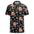 Custom Face Golf Icons Polo Shirt – Personalized Photo Golf Polo for Men