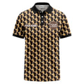 Brown Black 3D Geometric Custom Logo Polo Shirt For Team Wear