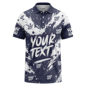 abstract splatter paint with customizable text artistic polo shirt