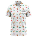 Custom Hot Dog & American Golf Flag Polo Shirt — American Flag Print with Personalized Logo & Name