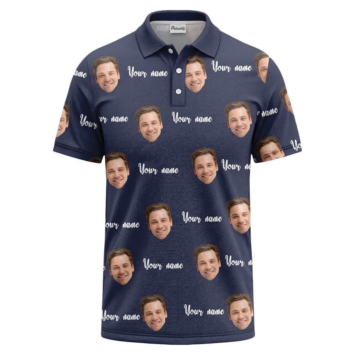 custom face portrait repeat polo shirt