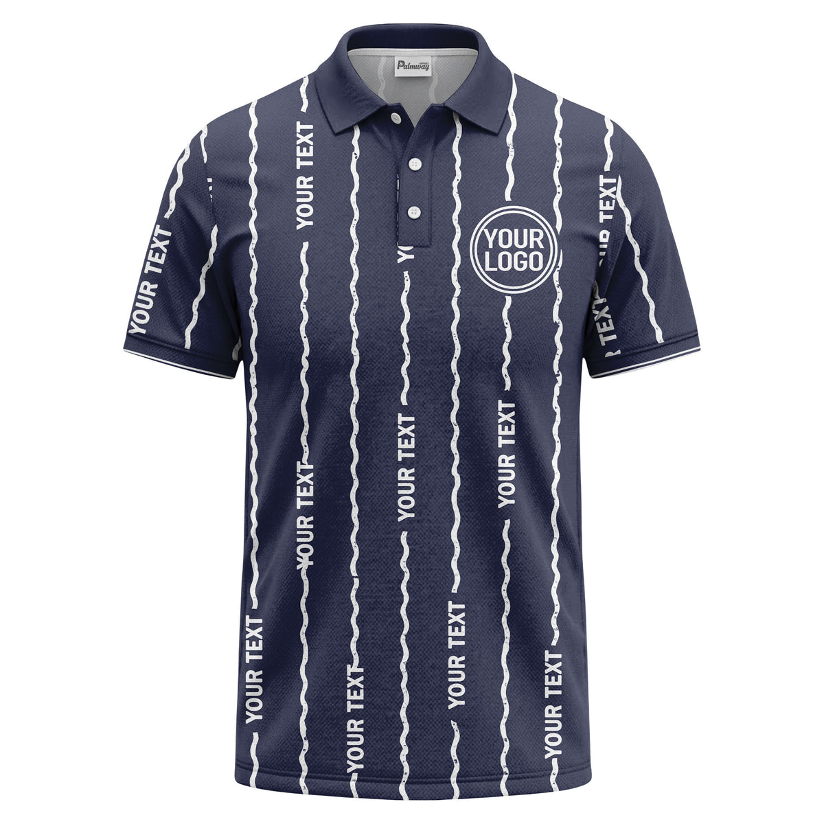 custom logo circle & wavy lines personalized polo shirt