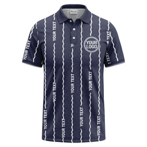 custom logo circle & wavy lines personalized polo shirt
