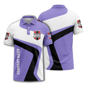 custom logo diagonal stripe corporate polo shirt for business uniforms