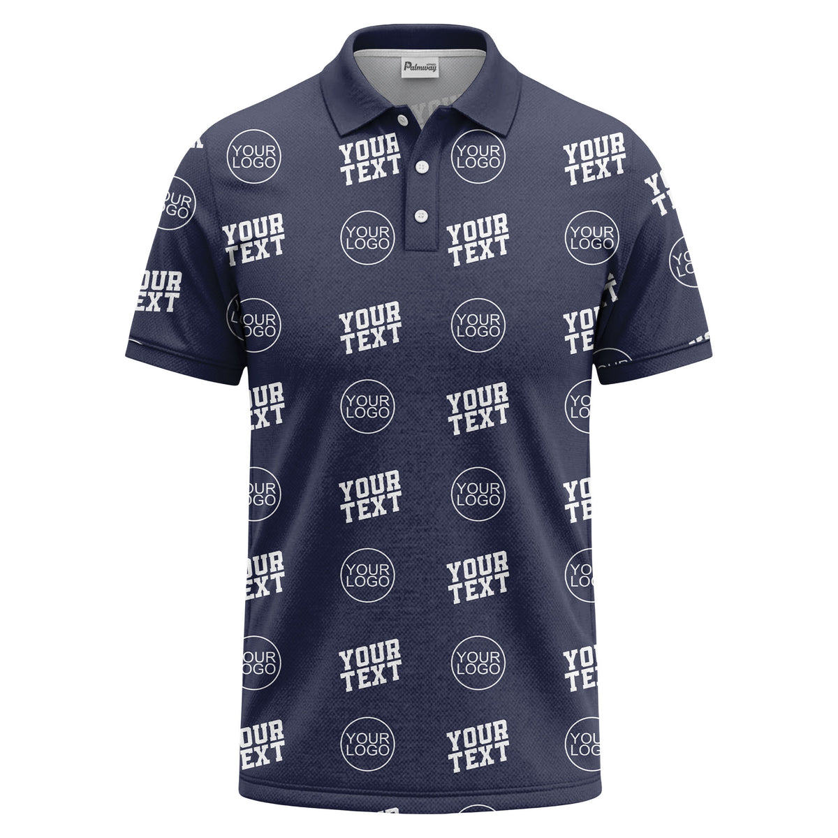 custom logo & text repeat pattern personalized polo shirt