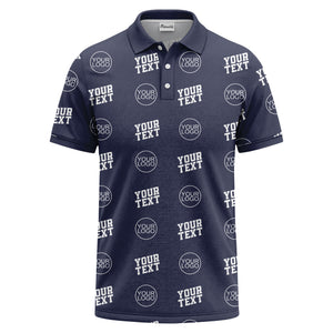 custom logo & text repeat pattern personalized polo shirt