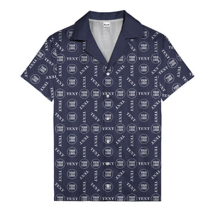 custom text & logo repeat pattern hawaiian shirt