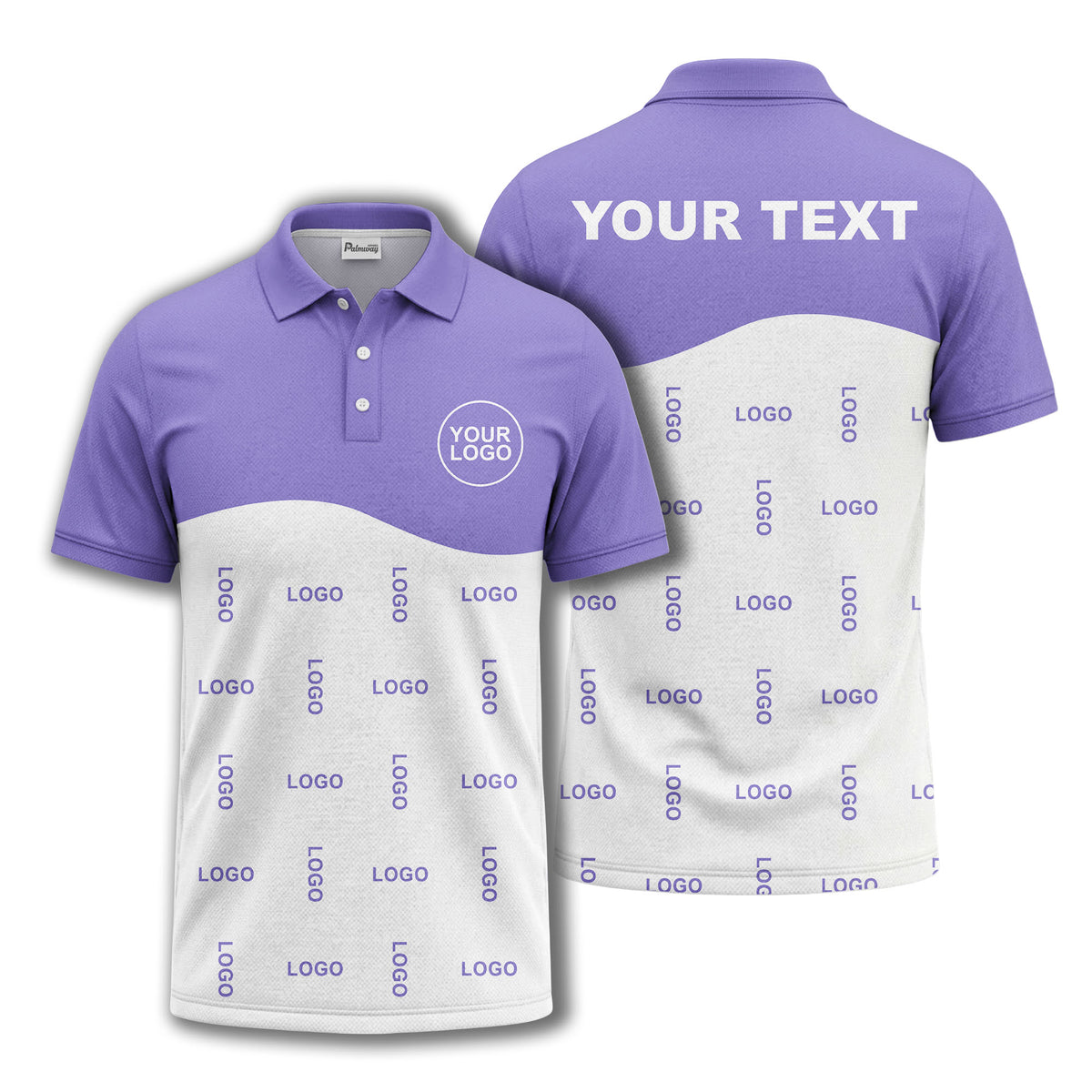 customizable monochrome logo repeat graphic polo shirt for professionals