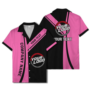 diagonal stripe custom logo company name hawaiian shirt for teams