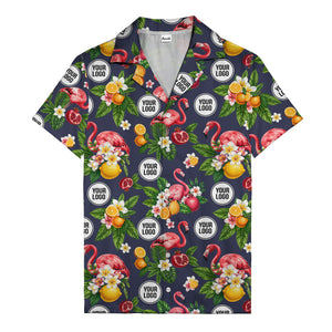 flamingo & pomegranate paradise hawaiian shirt for men