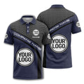 hexagonal grid monogram logo corporate polo shirt for men