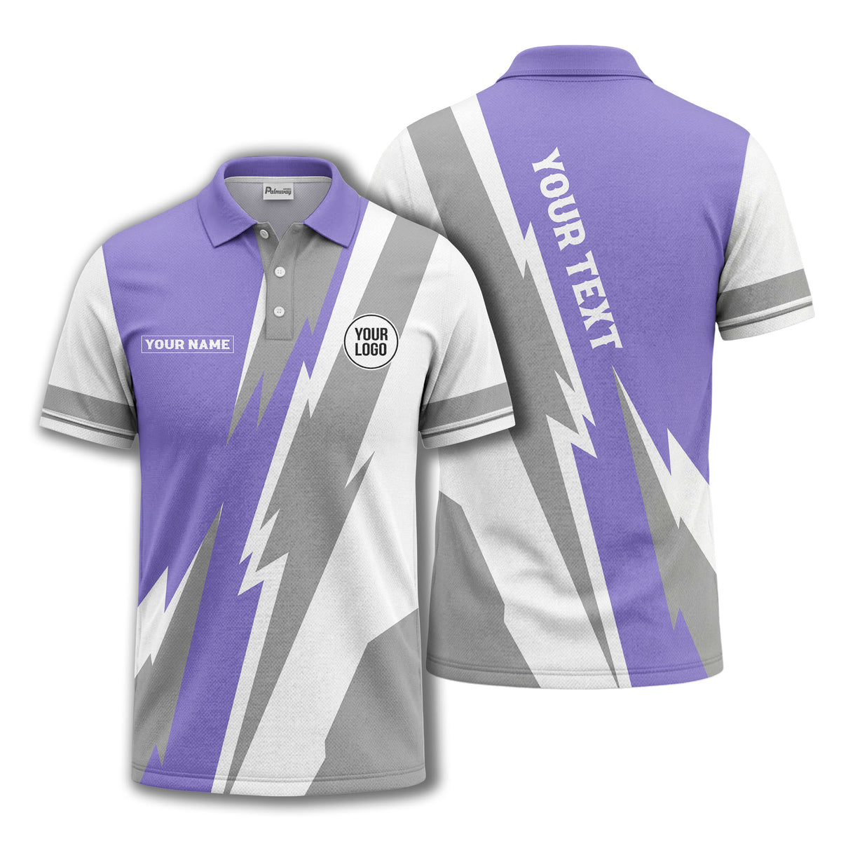lightning bolt & geometric stripes polo shirt for men
