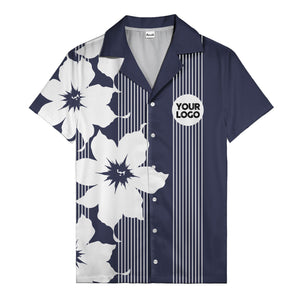 maple leaf & flag stripes patriotic custom multi color hawaiian shirt