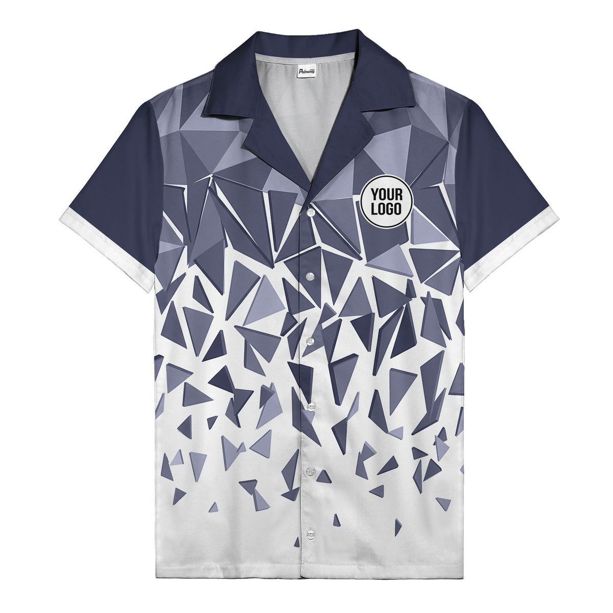 modern abstract triangular geometric hawaiian shirt for men