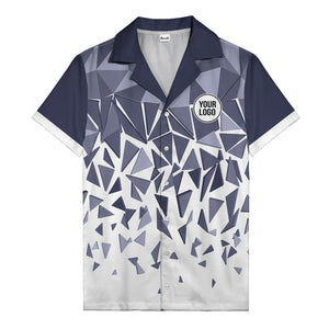 modern abstract triangular geometric hawaiian shirt for men