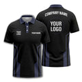 modern black white geometric stripes custom logo polo shirt