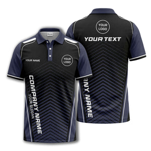 modern chevron stripes personalized logo corporate polo shirt