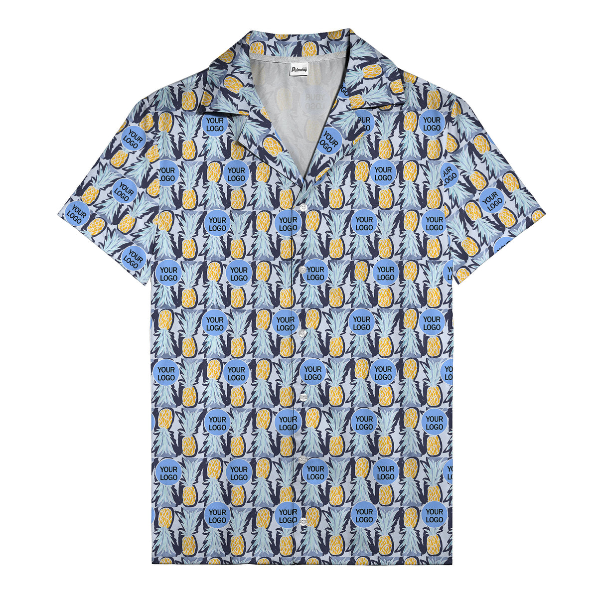 pineapple repeat & custom logo aloha hawaiian shirt