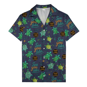 sea turtles & starfish sea you later cartoon hawaiian shirt